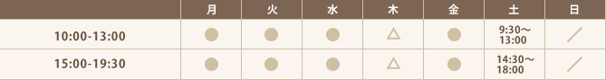 受付時間表 受付時間表